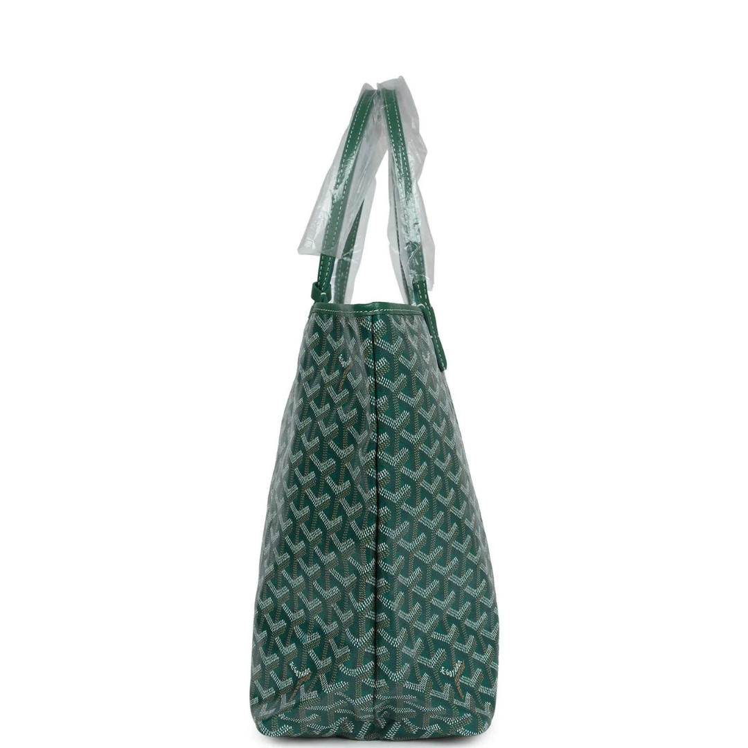 Goyard Goyardine Green St. Louis PM Tote Bag Palladium