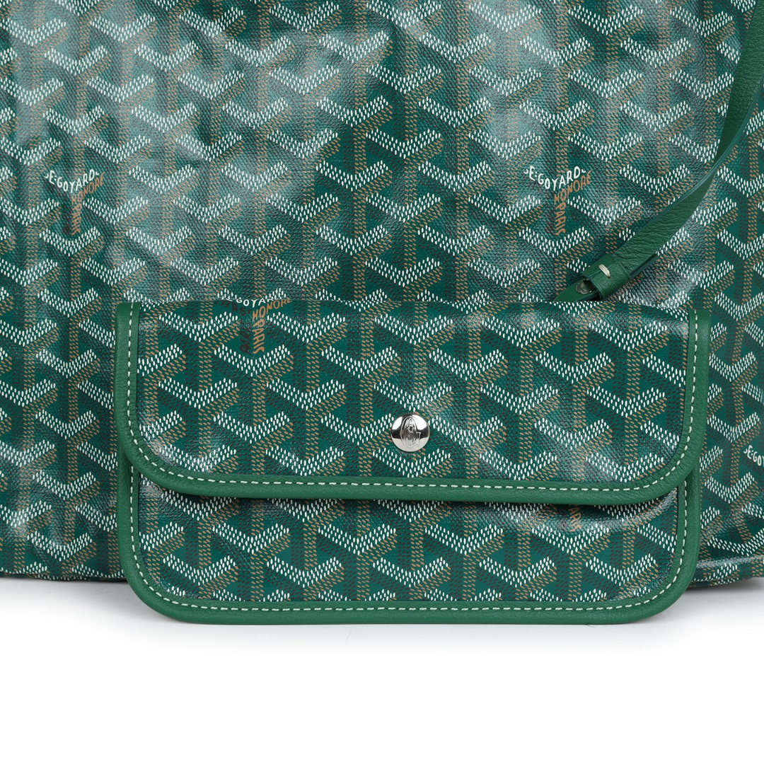 Goyard Goyardine Green St. Louis PM Tote Bag Palladium